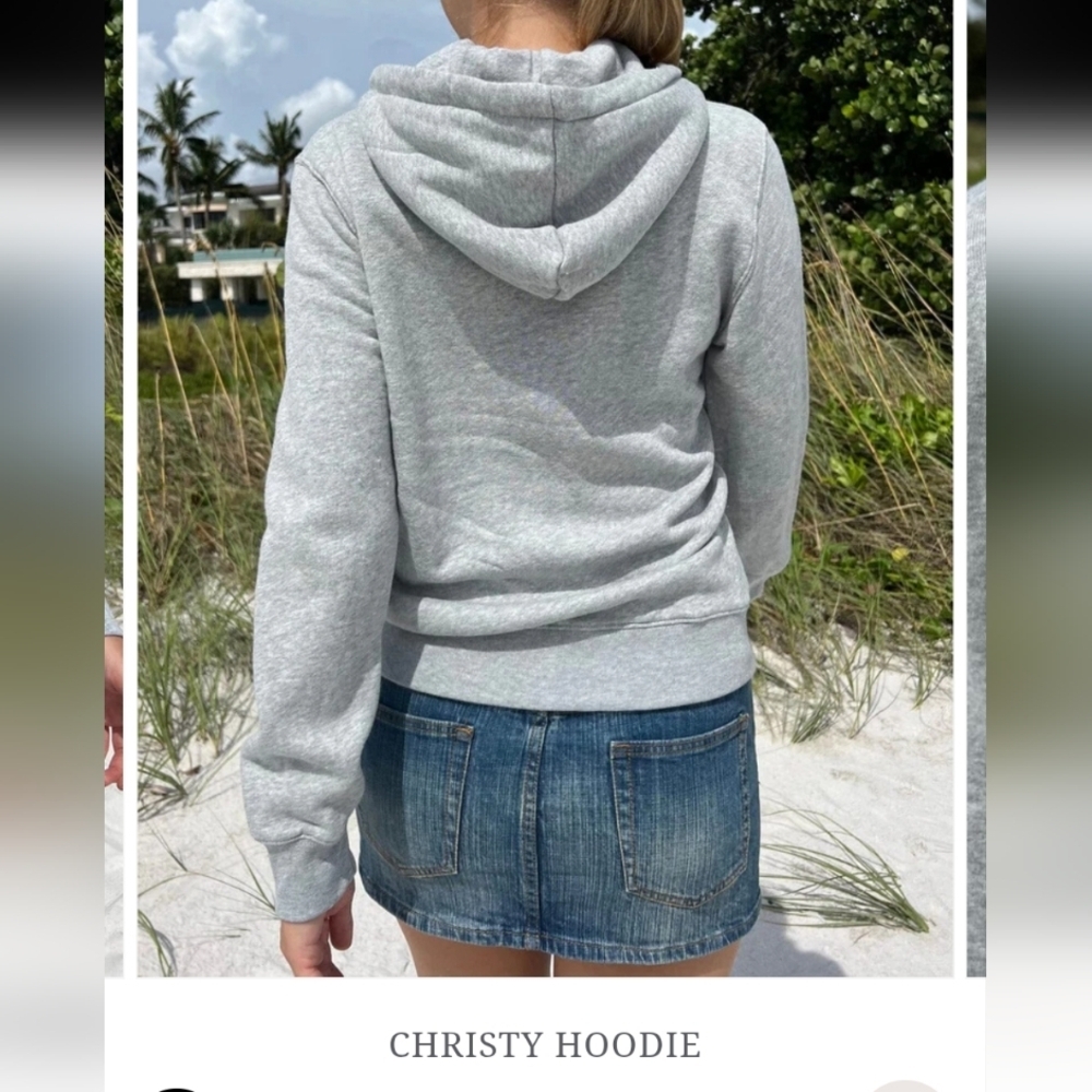 Brandy Melville Christy Hoodie Gray Sz OS - Picture 3 of 12